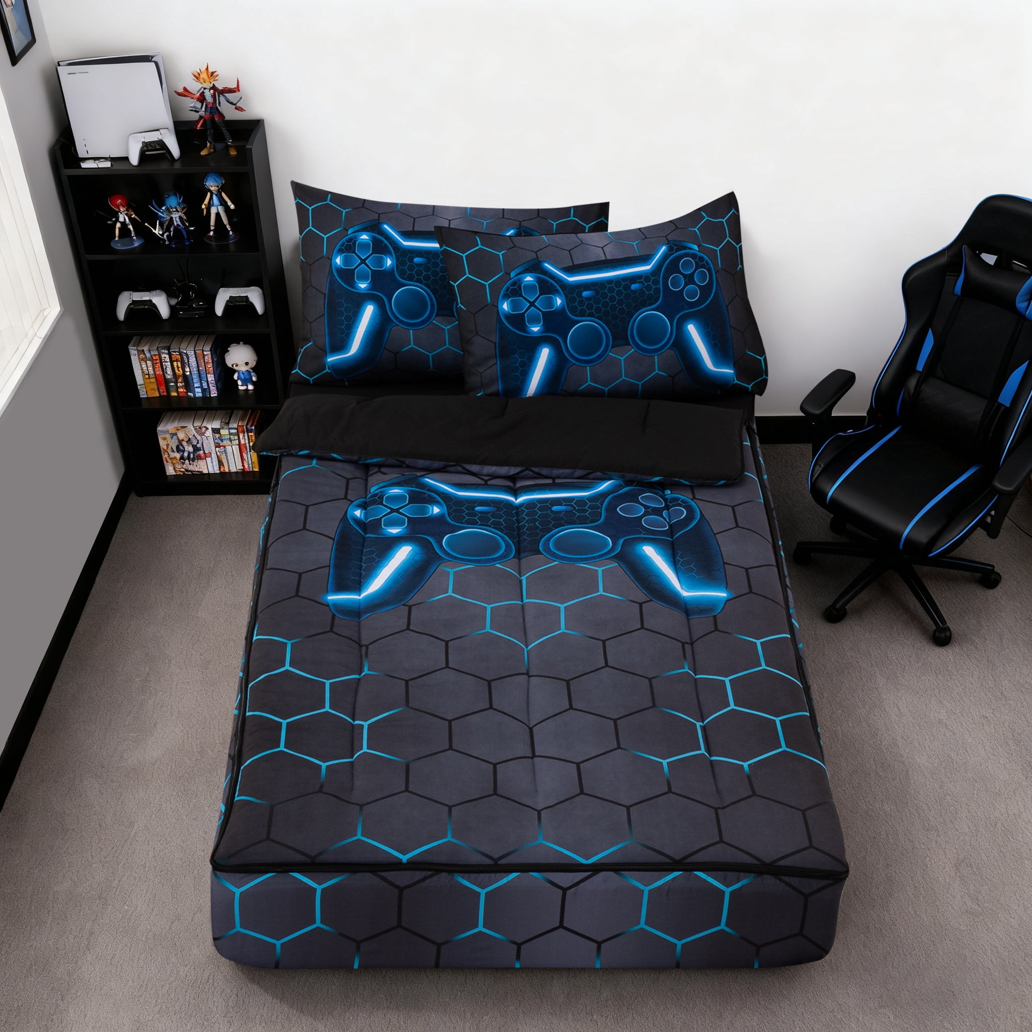Btargot Galaxy Space Zipper Comforter Set Twin for Kids Boys Planet Constellation Bedding Set