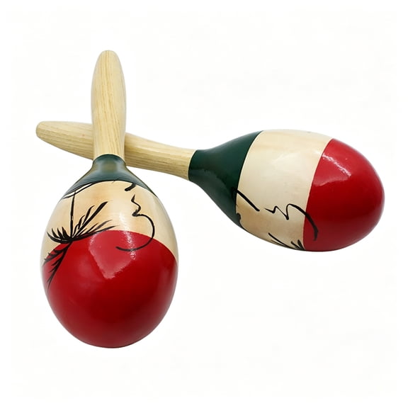 SEPTRIO 2026 New Pair of Wooden Large Maracas Rumba Shakers Rattles Sand Hammer Percussion Instrument Musical Toy for Kid Children Party Games