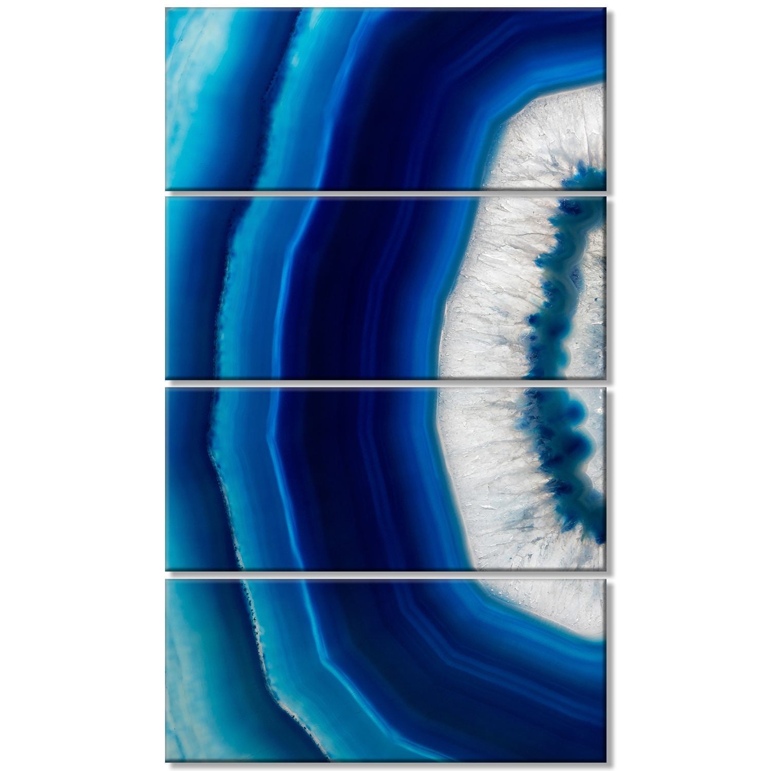 Design Art Blue Agate Crystal Abstract Digital Art Canvas Print
