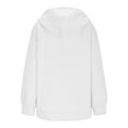 thumbnail image 5 of Womens Button up Sweatshirts Jackets, Long Sleeve Oversized Fleece Lined Hooded Cardigan, Fall Warm Loungewear Jackets Coat with Pockets White M, 5 of 6