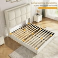 thumbnail image 6 of Mabor Queen Size Bed Frame Tall Headboard Upholstered Platform Bed Frame with 9 Metal Legs, No Box Spring Needed, White, 6 of 8