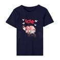 thumbnail image 6 of Fesfesfes Gym Shirts Women's Valentine's Day Love Printed Short Sleeved T-shirt Top Short Sleeved Round Neck Top/Shirt Women Essentials 3XL(US:14), 6 of 6