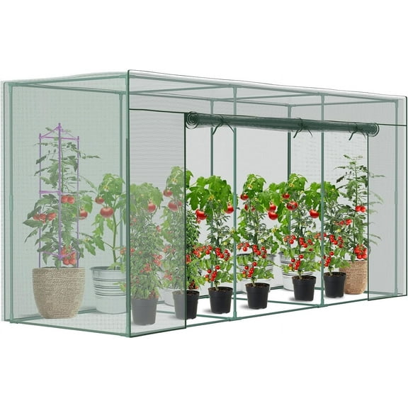 MOPHOTO Crop Cages for Garden Plant,11.8x3.9x6 Ft Plant Protection Tent with Zippered Door,Arch Raised Bed Cover with Frame,Wind-Resistant Plant Cages for Outdoor Plants Vegetable Flower