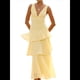 thumbnail image 3 of Vestidos de Dama de de Escalonada para Mujer, Vestidos de Noche Formales con Volantes, Largos y Plisados. Amarillo M, 3 of 10