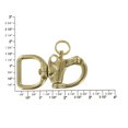 thumbnail image 6 of C5102 1" Natural Brass, Quick Release Snap Shackle, Flat Base, w/ 1/2" B2020 Key Ring, Solid Brass, 6 of 6