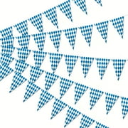 1 Piece 393.7-Inch 20-Sided Bavarian Chequered Flag, Large Bavarian Pennant Banner for Oktoberfest, Suitable for German Oktoberfest Theme Party Decoration