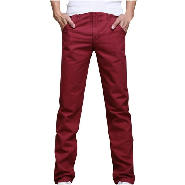 LOVZFMLL Jeans Men Fashion Trend Men's Elastic Slim Tie Elastic Small Straight Leg