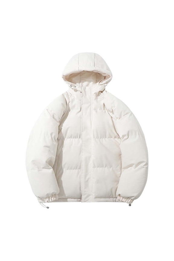 Unisex Winter Coats Lightweight Puffer Jacket Warm Insulated Baggy Quilted Puffer Down Jackets for Women Men (White,M)