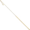 thumbnail image 2 of 14K Yellow Gold Oval Link Chain With Hearts 10In Plus 1In Ext Anklet (10 X 1) Made In Indonesia ank245-10, 2 of 5