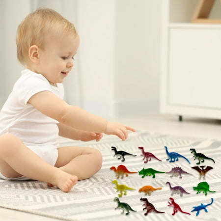 Simulated Dinosaur Toys Multicolor Plastic Dinosaurs 16pcs Educational Party Gifts for Kids Fun School Giveaway Bag Fillers