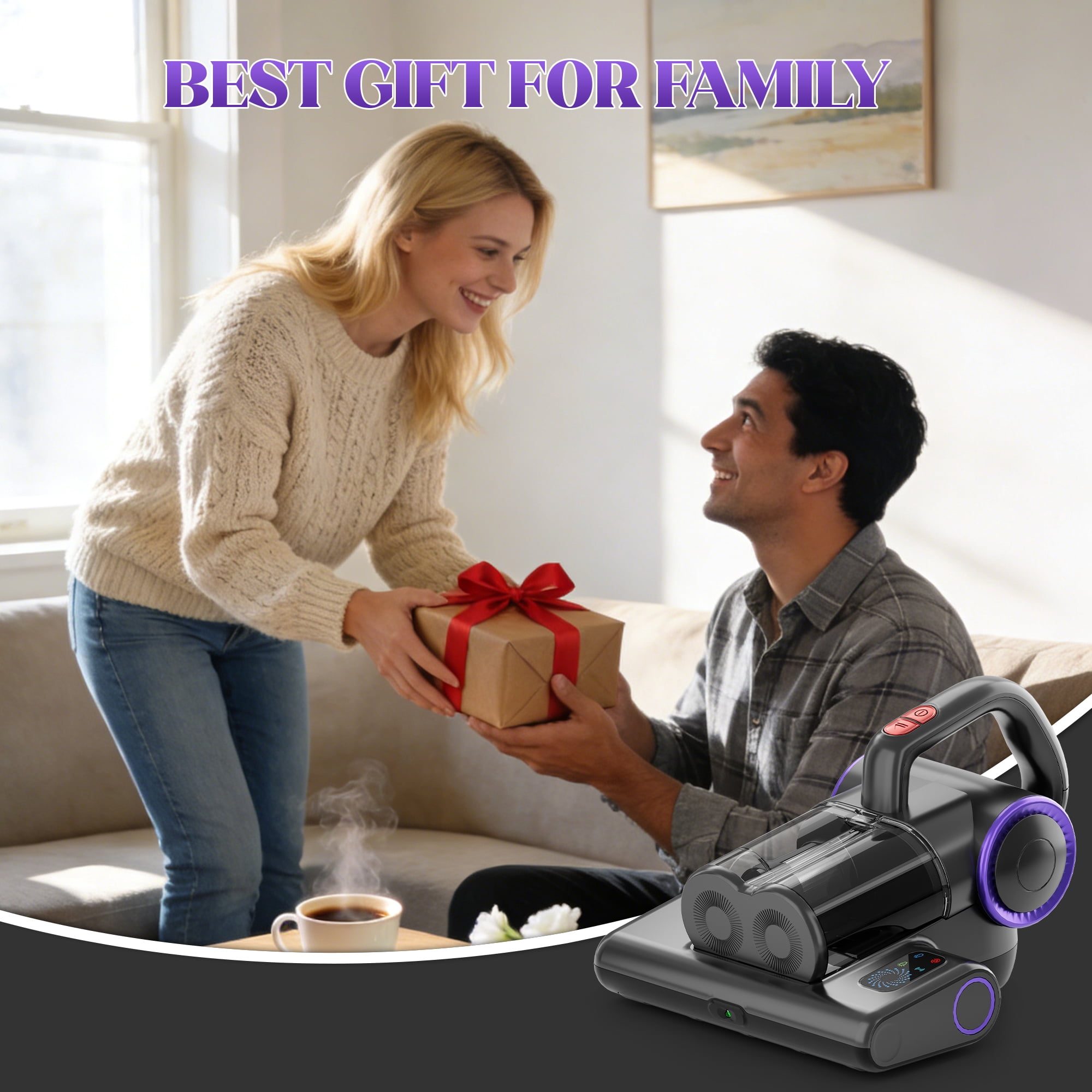 WHALLULTRA Mattress Vacuum Cleaner with 253.7nm UV-C Light, Bed Mattress Vacuum Cleaner , Hepa Filter & Ultrasonic, Handheld Vacuum Corded for Bed, Sofa, Couch, Crib