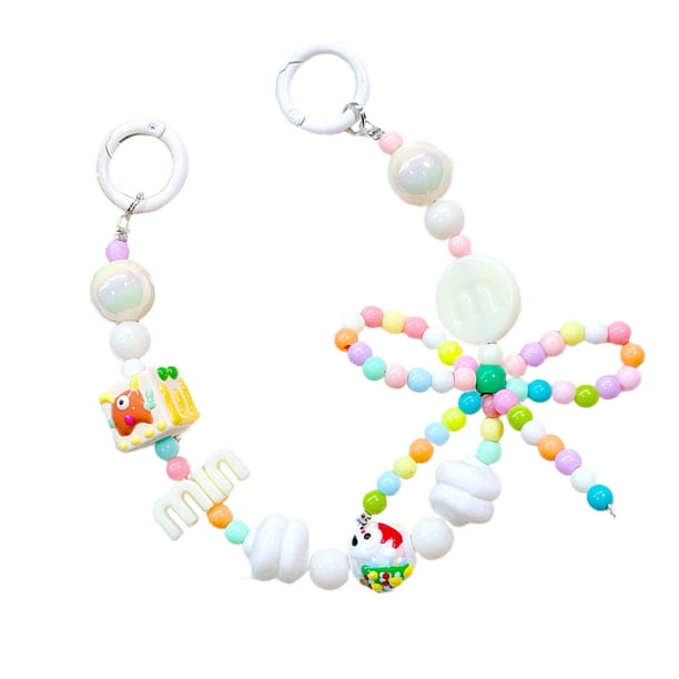 Llavero con cuentas, decoración, accesorios colgantes, pulsera de cuentas bonita, llaveros