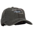 thumbnail image 5 of Oklahoma with Map Outline Embroidered Washed Cotton Twill Cap - Black OSFM, 5 of 5