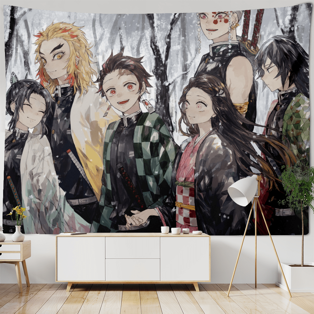Demon Slayer Decor Tapestry Anime Style Print Wall Hanging ...