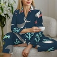 thumbnail image 6 of Uemuo Friendly Smiling Sharks Pattern Womens Pajama Sets,PJ Set for Women,Pajamas for Women Logo,Long Sleeve Pajama Set for Women,Soft Long Sleeve Top With Pants-X-Large, 6 of 9