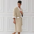thumbnail image 6 of Men's Plus Size Waffle Knit Robe, Soft Long Sleeve Bathrobe with Pockets, Comfortable Loungewear and Sleepwear, 6 of 7