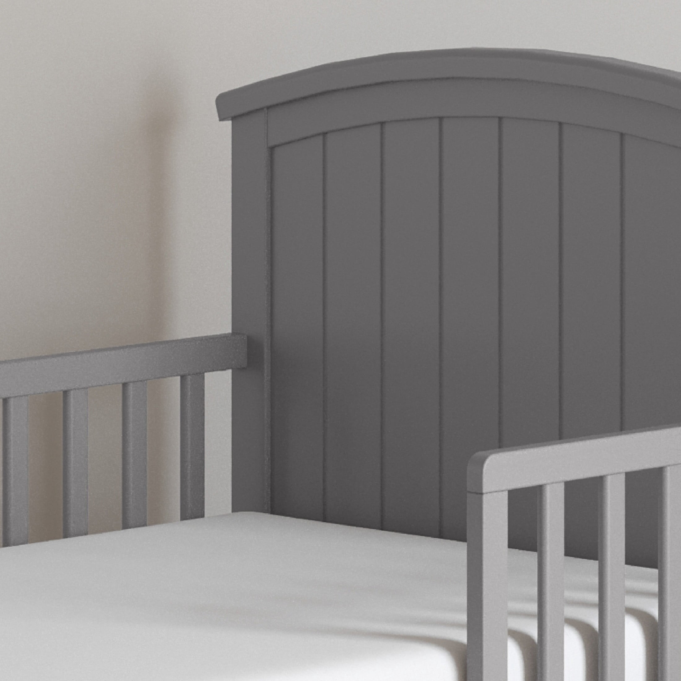 Child Craft Hampton Toddler Bed and Dresser Bedroom Set, Pine Wood Construction, Cool Gray, 2-Piece