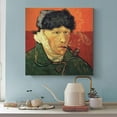 thumbnail image 3 of Vincent Van Gogh Self-portrait of Bandaged Ears And Pipe Poster Room Aesthetic Poster Print Art Wall Painting Canvas Posters Gifts Modern Bedroom Decor 20x20inch(50x50cm), 3 of 5