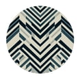thumbnail image 2 of JEUXUS Table Cloth, Round Stripe Table Cover Nordic Twill Floral Tablecloth Washable Dining Decorative for Holiday Home Christmas Party Picnic (Gray) 52x52in, 2 of 7