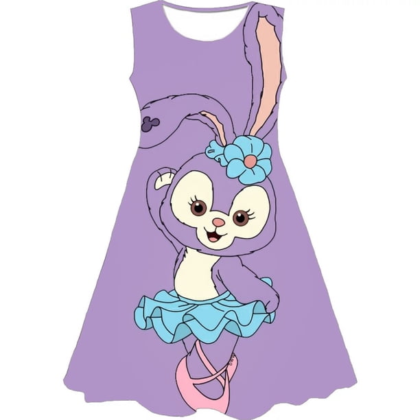Vestido de niña 2022 novedad de verano Super lindo Disney Duffy estampado sin mangas mono Duffy dibujos animados vestido sin mangas 3-7y100 Gao Jinjia LED