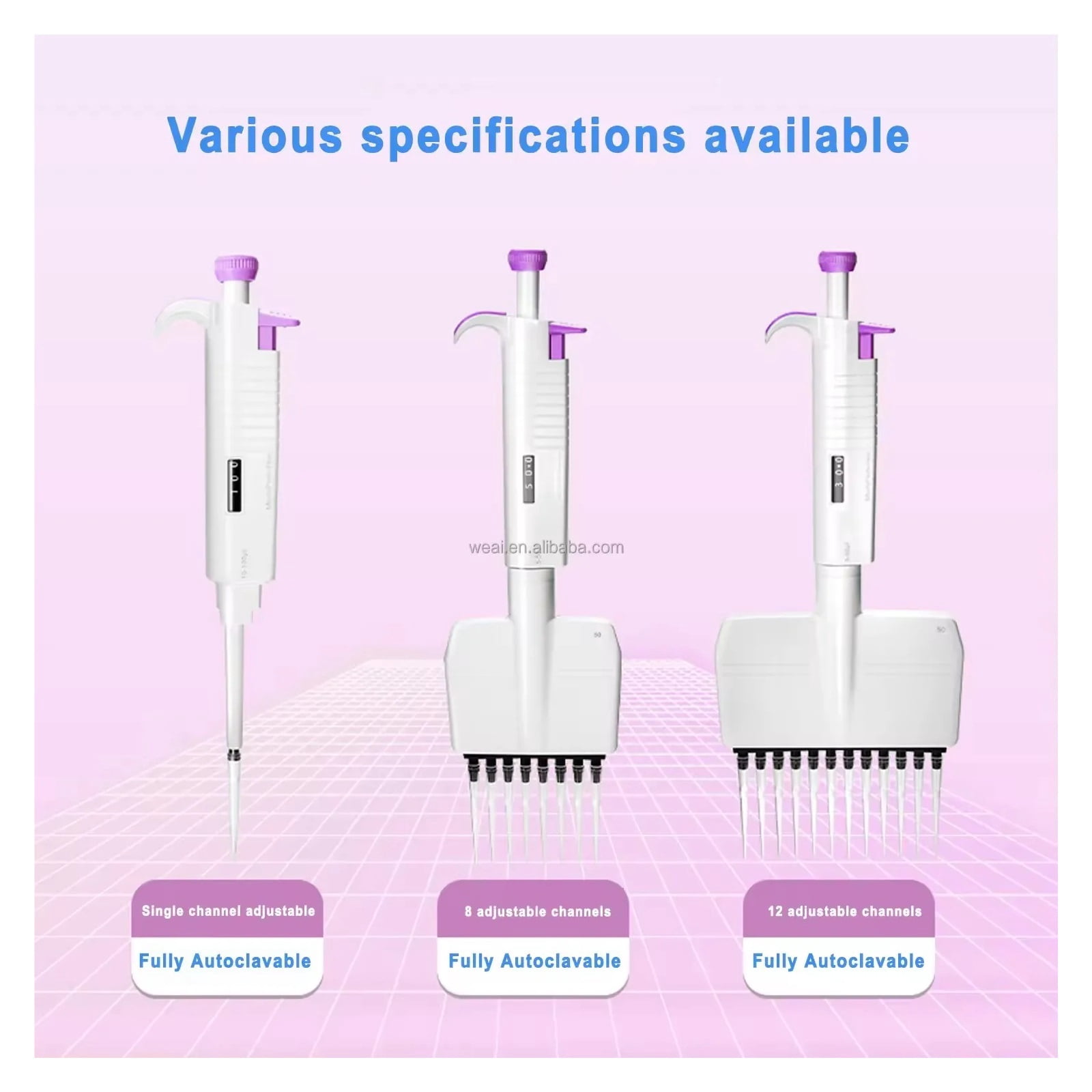 12/8 Channel Adjustable pipette Fully Autoclavable Manual Pipette School Chemical Laboratory multichannel pipette ,Precision & Accuracy