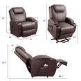 Lacoo Power Lift Recliner with Massage and Heat, Brown Faux Leather