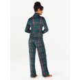 thumbnail image 3 of Joyspun Women’s Stretch Velour Notch Collar Top with Pants, 2-Piece Pajama Set, Sizes S to 3X, 3 of 6