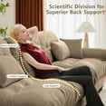 thumbnail image 2 of 3-Seater Extra Large Modern Velvet Sofa, Oversize Sofa, Clould Like Comfortable Seat and Back Support, with Waist Pillows and Throw Pillows (Camel), 2 of 11