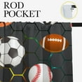 thumbnail image 5 of basketball Printed Blackout Curtains Set Soccer football baseball hexagon geometry Light Block Energy Efficient Panels/Window Drapes for Home Decor W42 x L45 Inch, 5 of 5