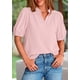 thumbnail image 5 of Blusa PRETTYGARDEN Mujer Cuello en V Manga Corta Abullonada Rosa, 5 of 8