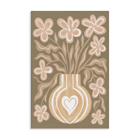 Stupell Industries Eclectic Pink Retro Flower Vase Canvas Art, 16 x 24, by Martina Pavlova