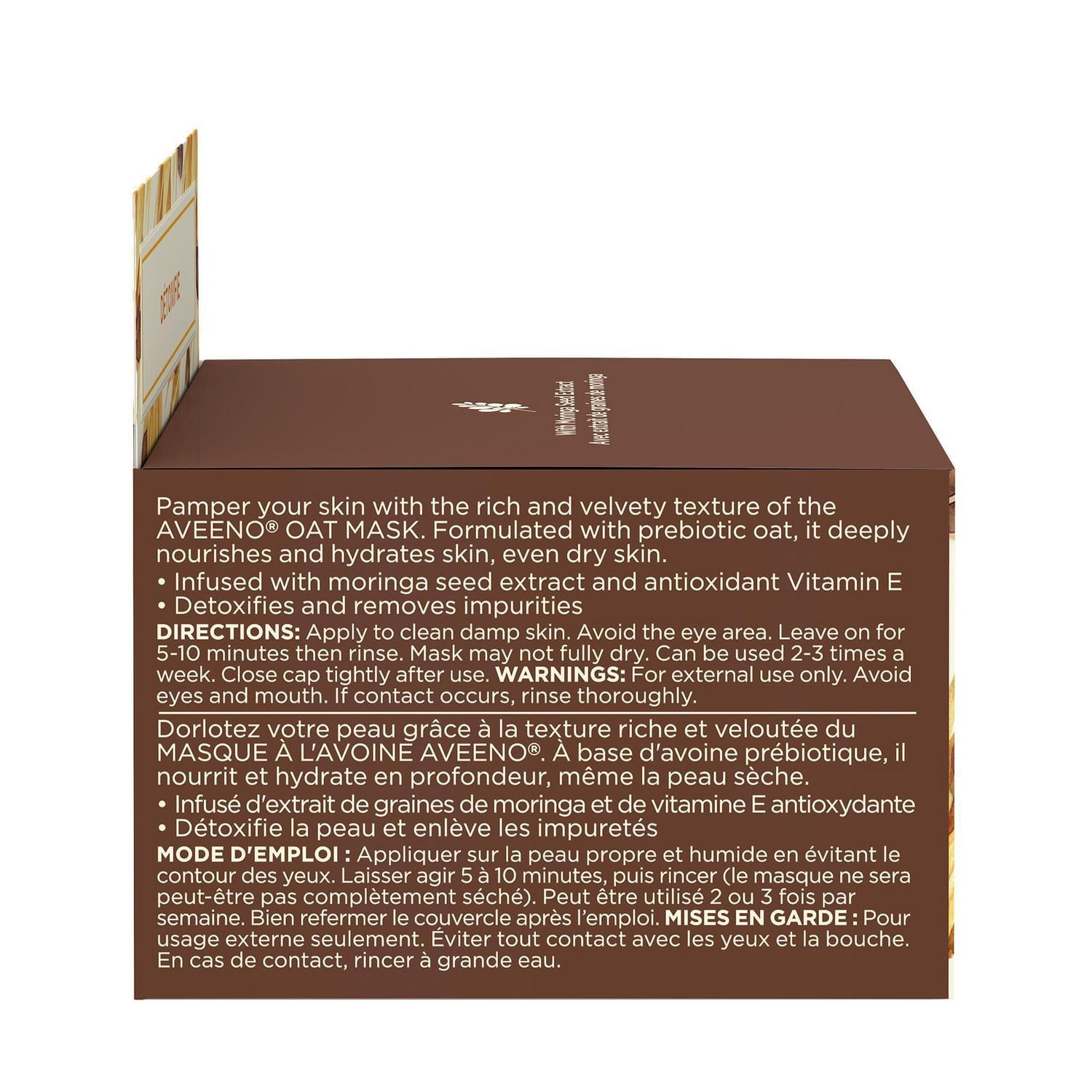 Aveeno Oat Mask, Vitamin E and Moringa Seed Extract, Detox Face Mask