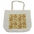 thumbnail image 1 of Vineyard Shopping Bag, Cuisine Egyptian Papyrus Like Parchment Aged Crumpled Display, Eco-Friendly Reusable Bag for Groceries Beach and More, 15.5" X 14.5", Cream, by Ambesonne, 1 of 2