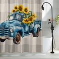 thumbnail image 2 of Blue Truck Sunflower Fabric Shower Curtain Grey Check Washable Shower Curtains for Bathroom, Waterproof Bath Curtain with Hooks Home Decor 36x72in, 2 of 8