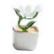 thumbnail image 5 of Flores artificiales en maceta, planta en maceta, decoración del hogar, figura decorativa de vidrio, flores artificiales para escritorio, estantería, baño, 5 of 8