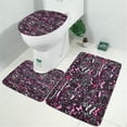 thumbnail image 2 of Pink Breast Cancer and Love Bathroom Rugs Sets 3 Piece,Toilet Cover Set,Absorbent Non Slip Bathroom Mats Sets with U-Shaped Contour Rug Toilet Rug Set, 2 of 5