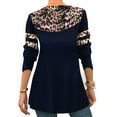 thumbnail image 3 of PALACLOTH Women Round Neck Long Sleeve Leopard Patchwork Blouse Top, 3 of 5