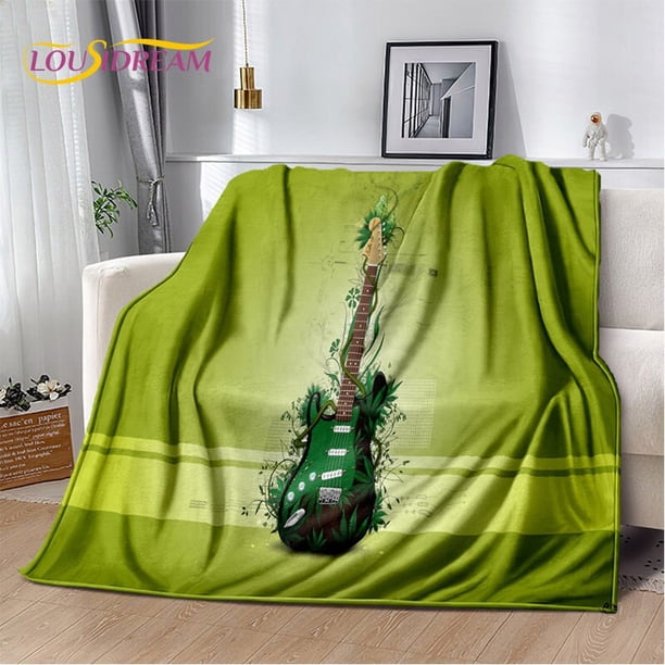 Manta de felpa suave para guitarra eléctrica clásica, manta de franela para sala de estar, dormitorio, cama, sofá, cubierta de Picnic