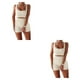 thumbnail image 3 of Yuarrent 2 unids/set Fitness mujer chaleco pantalones cortos Yoga transpirable poliéster Crop Tops pantalones Kit ropa deportiva femenina Blanco S 2piezas, 3 of 6