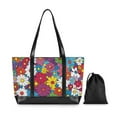 thumbnail image 7 of FORMRS Canvas Laptop Tote Bag for Women with 15.6" Computer Compartments Shoulder Handbag, Whimsical Floral, 7 of 7