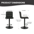 thumbnail image 2 of PU Leather Barstools with Large 41.5cm Base, Height Adjustable Swivel Counter Bar Stools Kitchen Pub Dining Chair with Backrest and Footrest, 1/Pack, Matte Black, 2 of 8