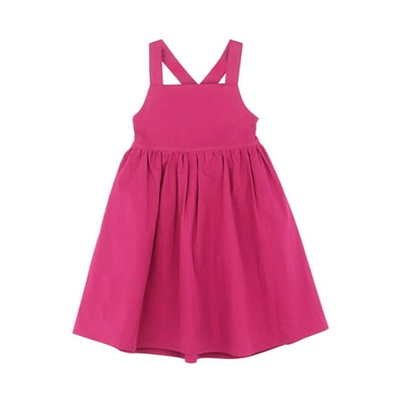 

Icvfdpl Toddler Dresses For Girls Crew Neck Solid Color Short Sleeve Summer Casual Camisole Princess Clothes Lightweight Soft Breathable Toddler Dresses