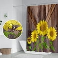 thumbnail image 3 of Rustic Farmhouse Shower Curtain for Bathroom Yellow Sunflowers Vintage Wood Door Shower Curtain Retro Country Washable Polyester Durable Fabric Shower Curtain with Hooks, 72x84 Inch, 3 of 6