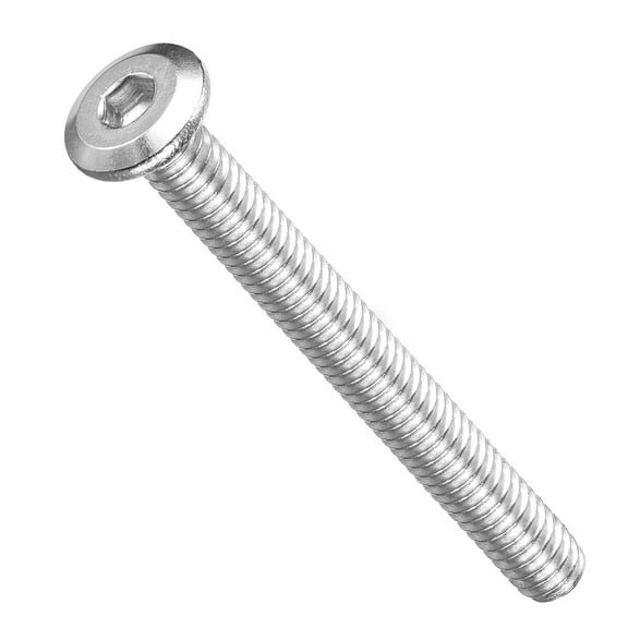 Flat Head Hex Socket Cap Screws Bolts(1/4"-20x2-1/2") 10Pcs, 304 Stainless Steel Hex Socket Furniture Bolts Countersunk Screws - for Furniture Woodworking Project, Silver Tone