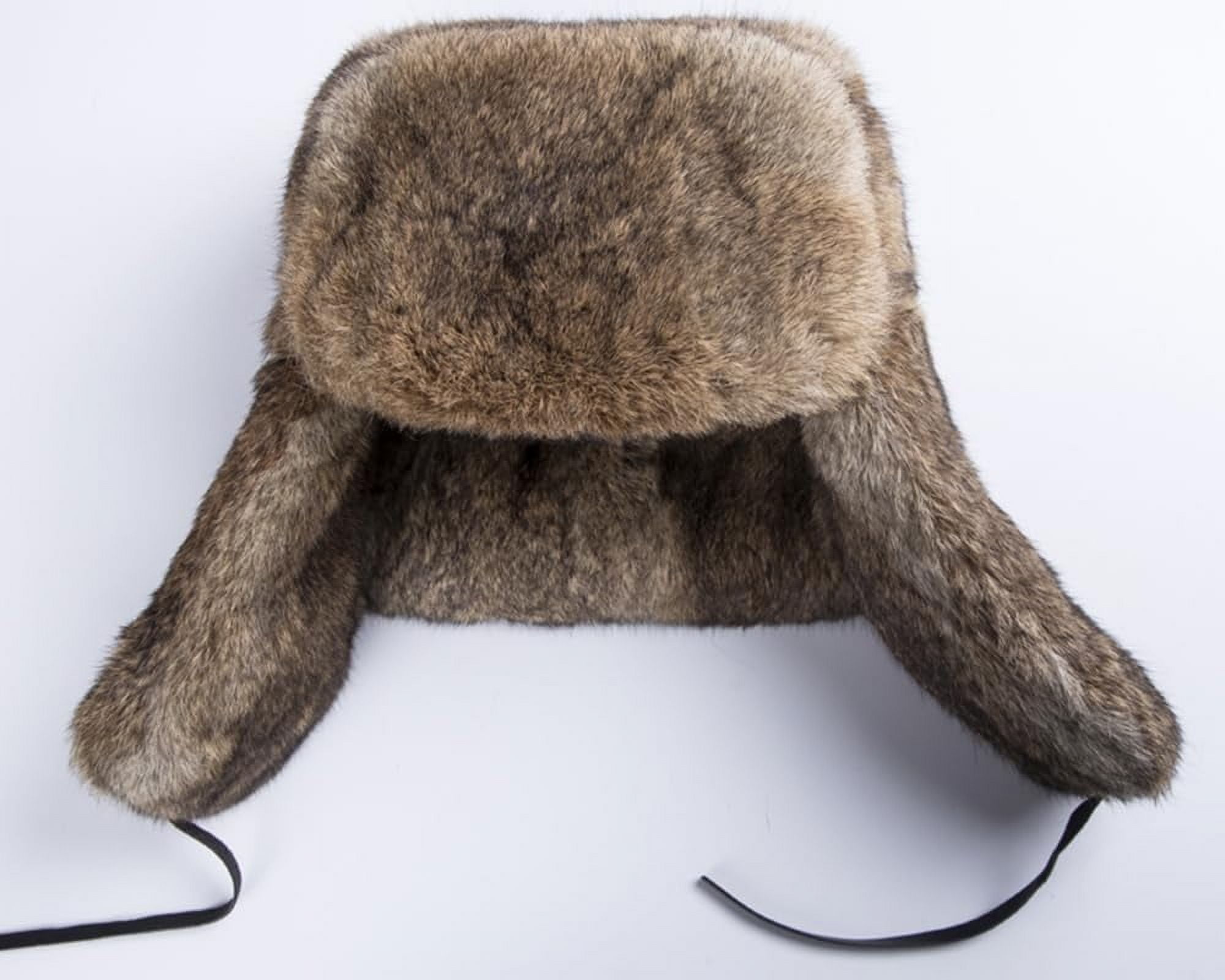 Earflap Trapper Hat for Winter Aviator Windproof Hat Ski Trooper Hat Cap Faux Rabbit Fur Cap for Men Women