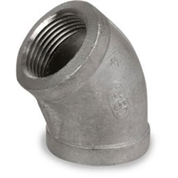 Smith-Cooper 3/8 in. FPT X 3/8 in. D FPT Threaded Stainless Steel 45 Degree Elbow