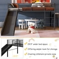 thumbnail image 2 of Infans Twin Metal Loft Bed with Slide Guardrails Built-in Ladder Low Bed Frame Black, 2 of 7