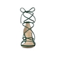 thumbnail image 6 of BLISSFUL STEP Women's Back to School Straps Kitten Heel Lace Up Sandals Green 8.5, 6 of 7