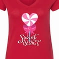 thumbnail image 4 of Inktastic Sweetheart-valentine Lollipop Women's V-Neck T-Shirt, 4 of 5