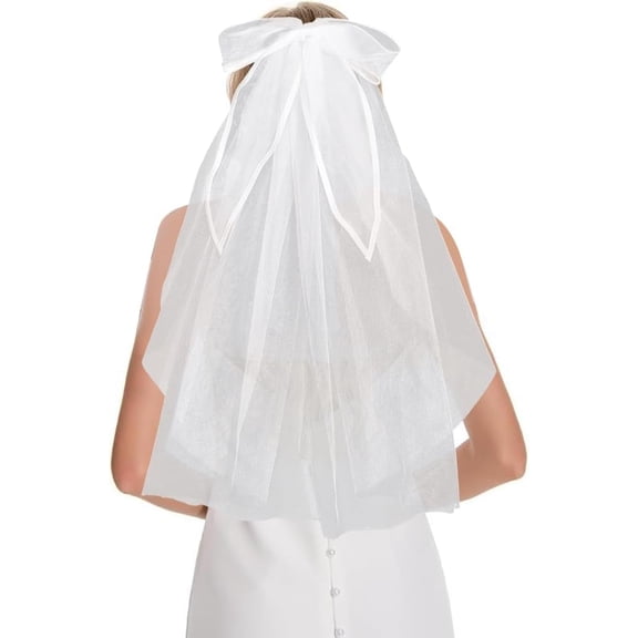 Bowknot Polyester Bridal Mesh Veil Bridesmaid Favors Tulle Short Wedding Head Veils Headband DIY